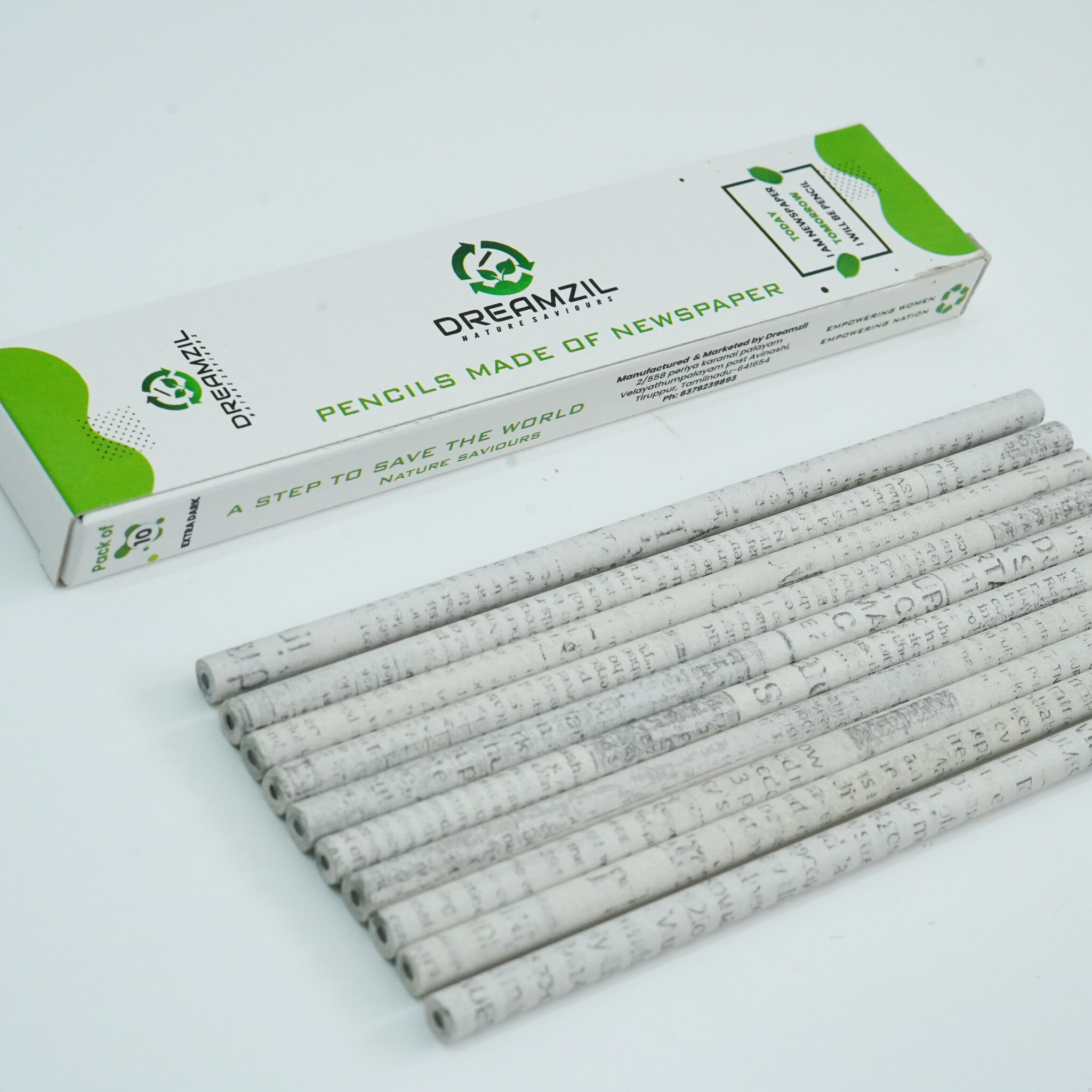 Plantable Newspaper Pencil – Eco-Friendly Biodegradable Writing Pencil with Seeds, Sustainable Return Gift for Kids & Adults