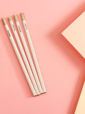 White Plantable Eco-Friendly Pencil – Biodegradable Paper Pencil with Seeds, Sustainable Return Gift for Kids & Corporate Events
